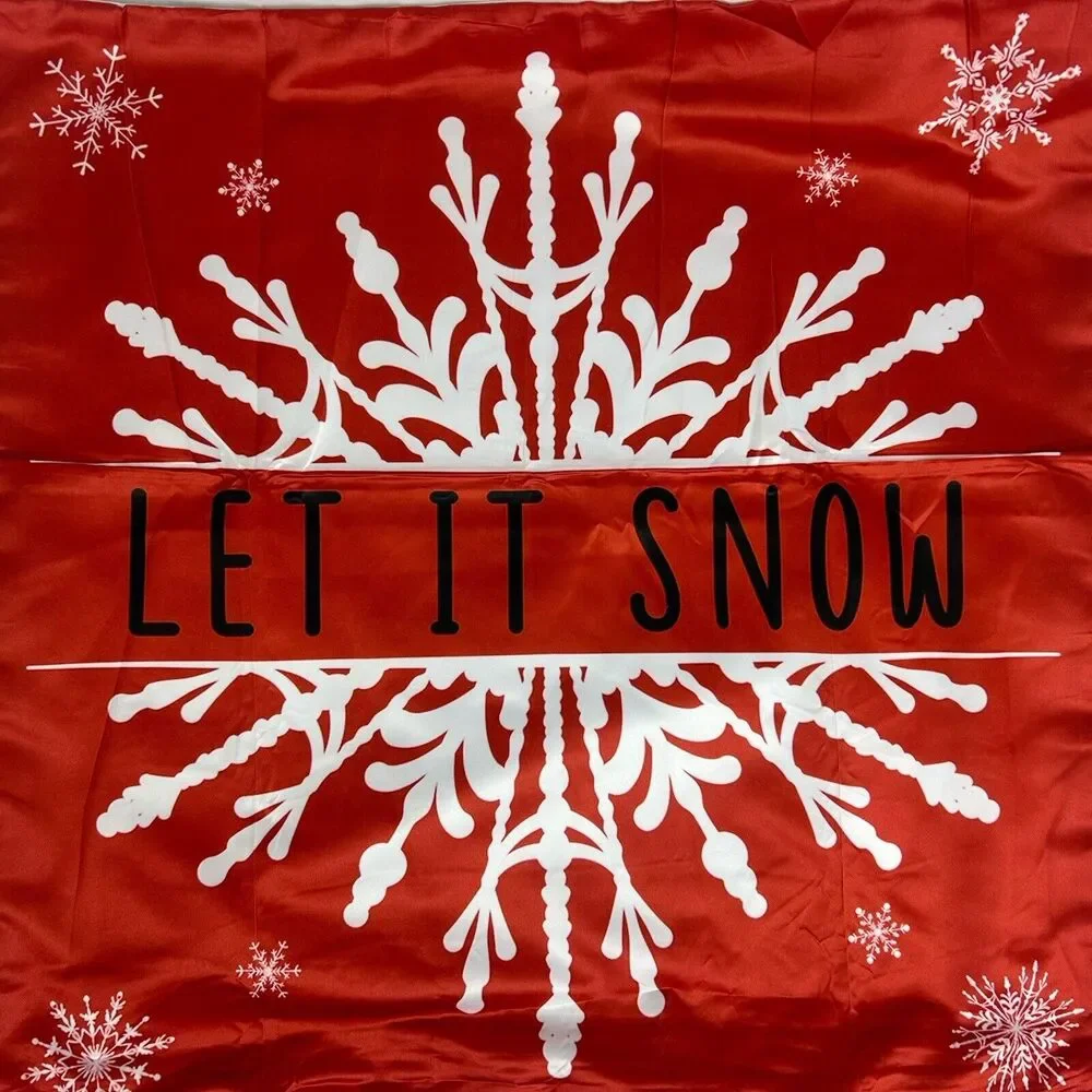 4PCS Christmas Pillow Covers 18x18 inch Winter Throw Pillow Covers Red Joy Snow